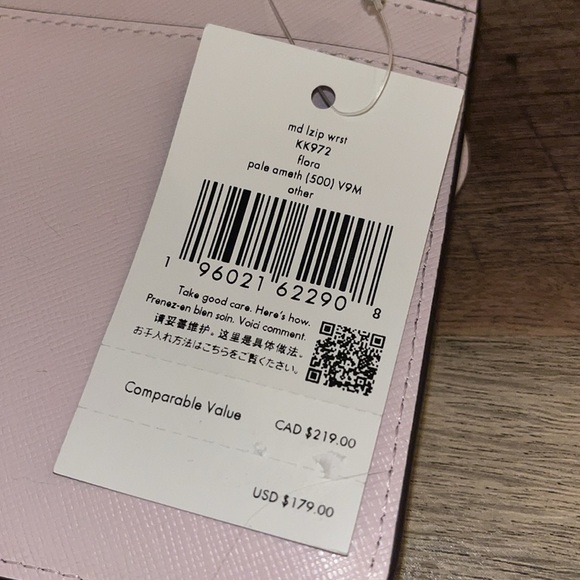 kate spade NWT! Flora Flower Medium L-Zip Wristlet - Picture 9 of 11
